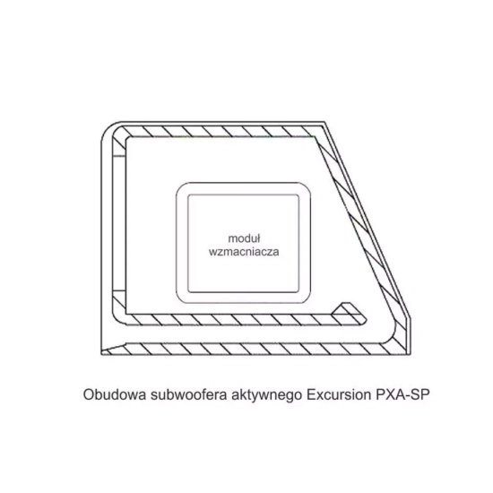 Excursion PXA-SP8 aktywny subwoofer samochodowy z głośnikiem 20cm/8cali - 200/600W, obudowa bass-reflex z MDF, Auto On/Off, wej. High/Low, regulator b
